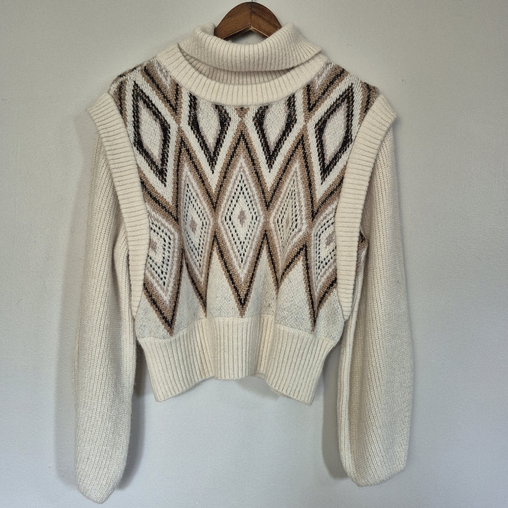 House Of Harlow 1960 X Revolve Allegra Turtleneck In Multi Diamond Wool Large